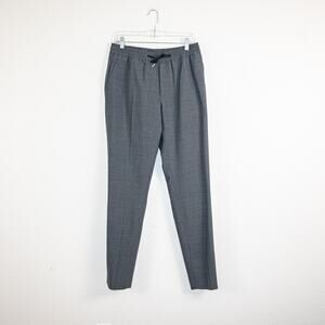 Sandro Paris Men's Drawstring Wool Trouser Pants charcoal gray 42IT 30waist